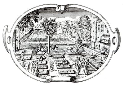 Frontispiece, a The Herballból, John Gerard (1545-1607), megjelent 1597 alkotó: English School