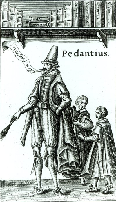 Edward Forsett 1581-ben Cambridge-ben készült vígjátékának, a „Pedantius” frontképe (fametszet) alkotó: English School