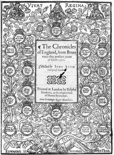 John Stow (kb. 1525-1605) The Chronicles of England előlapja, 1580 alkotó: English School