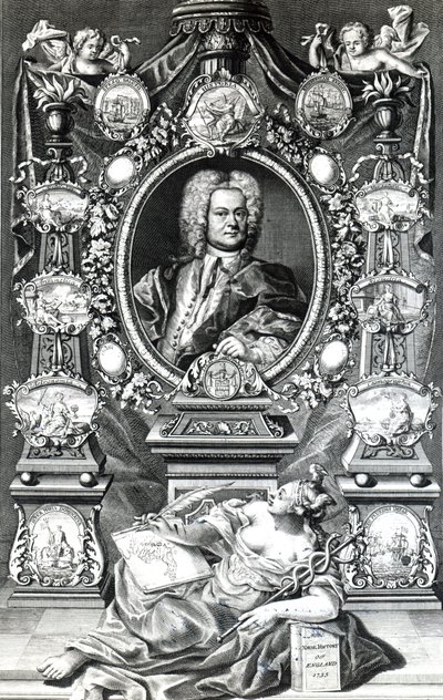 Thomas Lediard Frontispiece to Naval History of England, 1735-ben alkotó: English School