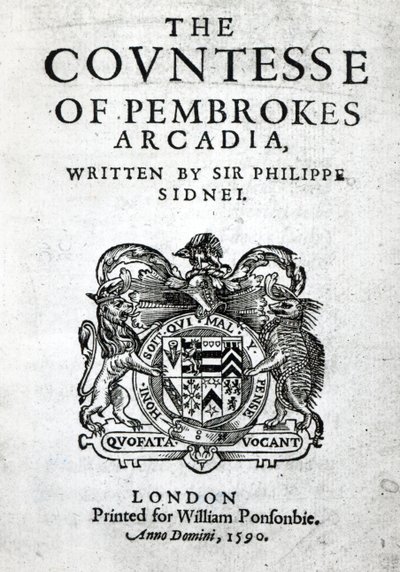 Sir Philip Sidney előképe Pembrokes Arcadia grófnőjéhez, 1590 alkotó: English School