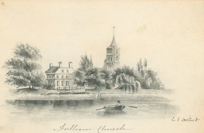Fulham templom; C S Gilbert eredeti ceruzarajza alkotó: English School