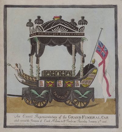 Temetkezési autó, amely Lord Nelson admirális földi maradványait a londoni St Paul