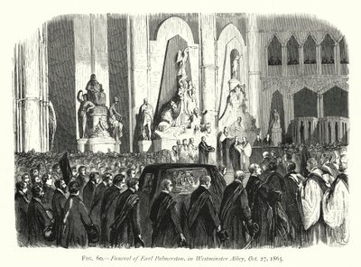 Earl Palmerston temetése a Westminster Abbeyben, 1865. október 27-én (metszet) alkotó: English School