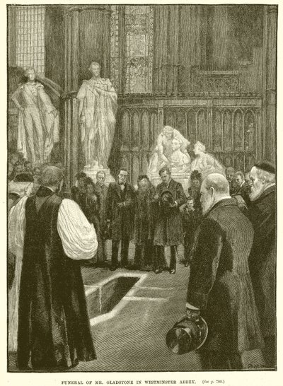 Mr. Gladstone temetése a Westminster Abbeyben alkotó: English School