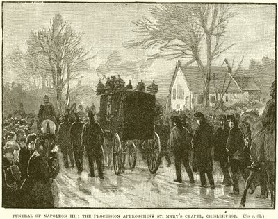 III. Napóleon temetése: A körmenet a Szent Mária-kápolna felé közeledik, Chislehurst alkotó: English School