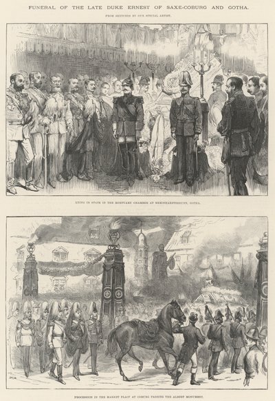 Ernest szász-coburgi és gothai herceg temetése (metszet) alkotó: English School