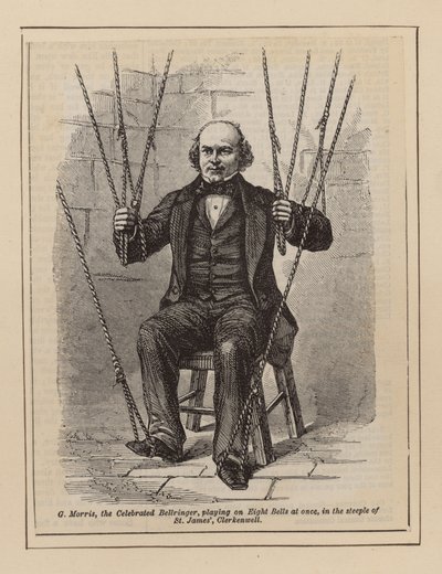 G Morris, az ünnepelt harangozó, egyszerre nyolc harangon játszik alkotó: English School