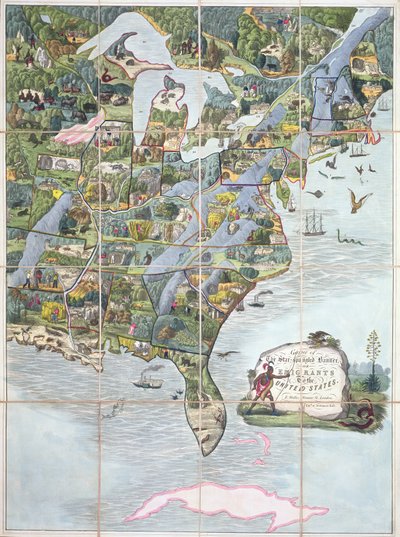 Game of the Star-Spangled Banner vagy Emigrants to the United States, társasjáték 1860 körül alkotó: English School