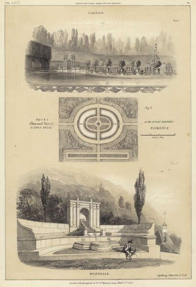 Gärten: Isola Bella in den Boboli-Gärten, Florenz, und Monreale, Italien von English School