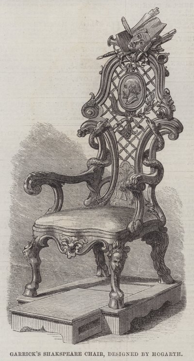 Garrick Shakspeare szék, Hogarth tervezte (metszet) alkotó: English School