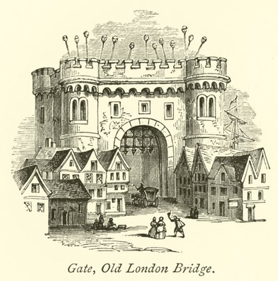 Gate, Old London Bridge  alkotó: English School