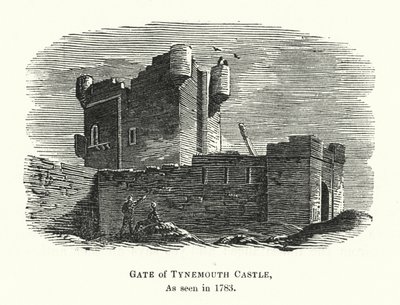 A Tynemouth-kastély kapuja, 1783-ban látható (metszet) alkotó: English School