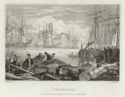 Gateshead az 1854. október 6-i nagy robbanás és tűz előtt alkotó: English School