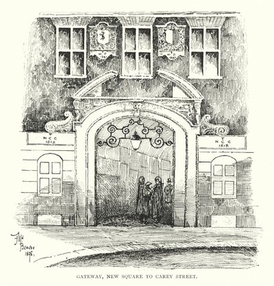 Gateway, New Square to Carey Street (litho) alkotó: English School