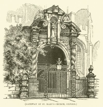 Az oxfordi Szent Mária-templom kapuja (metszet) alkotó: English School