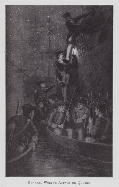 Wolfe tábornok támadása Quebec ellen (litho) alkotó: English School