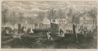 A Bunhill Fields temető általános képe alkotó: English School