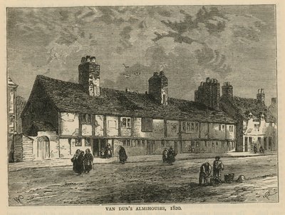A Van Duns almshouses általános képe alkotó: English School