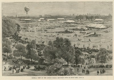 A londoni iskolai gyermekünnepség általános képe a Hyde Parkban alkotó: English School