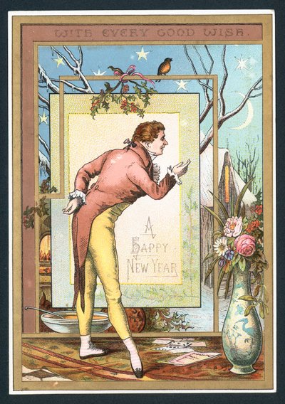 Gentleman Bowing, újévi kártya alkotó: English School