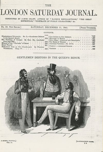 Gentlemen Debtors in the Queens Bench alkotó: English School