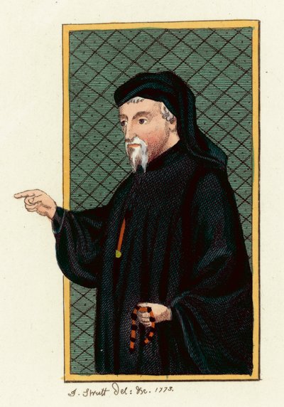 Geoffrey Chaucer (színes metszet) alkotó: English School