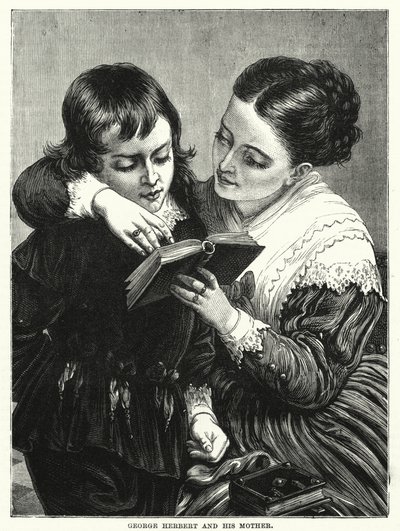George Herbert és anyja (metszet) alkotó: English School