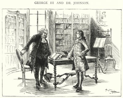 George III és Dr. Johnson (metszet) alkotó: English School