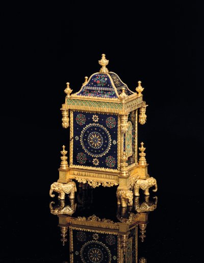 George III musical és negyed harangozó kis asztali óra, Howlett & Horne, London, 1780 körül alkotó: English School