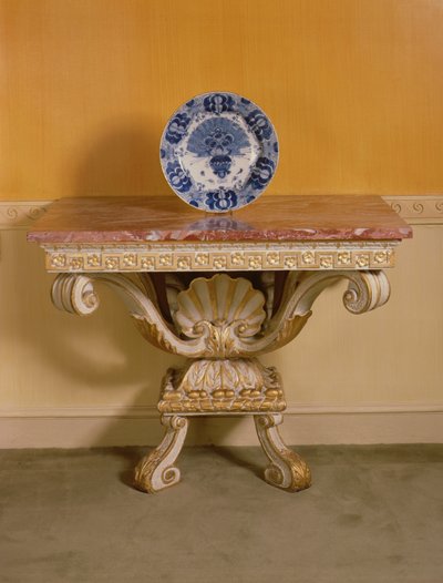 George II konzolasztal márványlappal, palladi stílusú, 1750 körül (aranyozott csomag) alkotó: English School