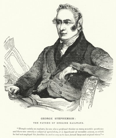 George Stephenson, az angol vasutak atyja (metszet) alkotó: English School
