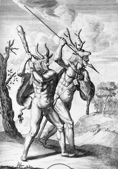 Németek, illusztráció a The Commentaries of Caesarból angolra fordította William Duncan, metszett Cornelis Huyberts, megjelent 1753 alkotó: English School