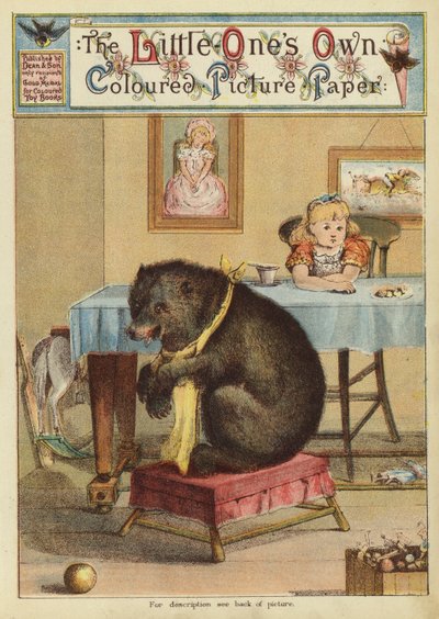 Lány az asztalnál medvével (chromolitho) alkotó: English School