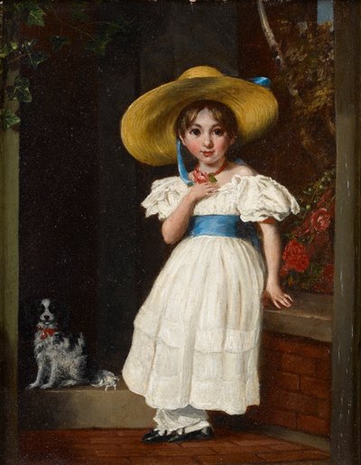 Lány szalmakalapban, 1840 körül alkotó: English School