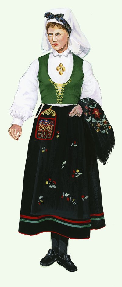Lány natív viseletben alkotó: English School
