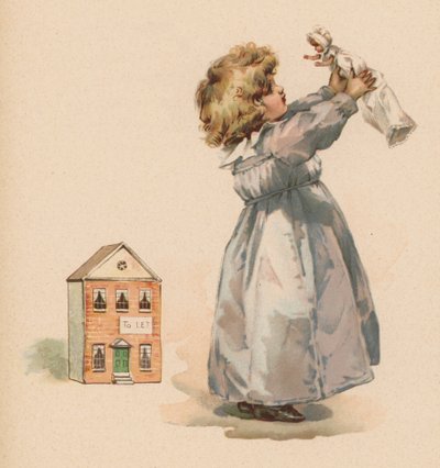 Lány babával (chromolitho) alkotó: English School