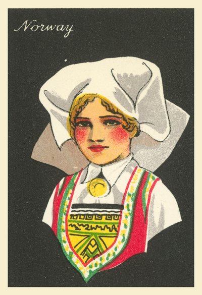 Sok ország lányai: Norvégia (színes litográfia) alkotó: English School