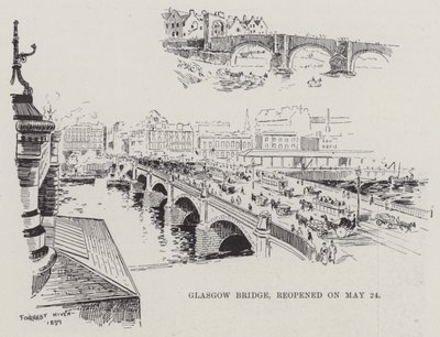 Május 24-én újranyitott Glasgow-híd (metszet) alkotó: English School