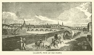 Glasgow, egy régi metszetről (metszet) alkotó: English School