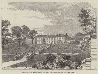 Glossop Hall, Derbyshire, Őkegyelme, Norfolk hercegének székhelye (metszet) alkotó: English School
