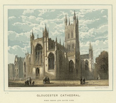 Gloucester katedrális, nyugati front és déli oldal alkotó: English School