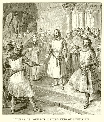 Godfrey of Bouillon Jeruzsálem királyává választották alkotó: English School
