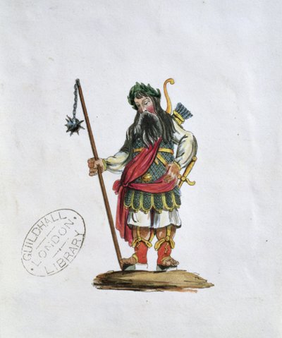 Góg, a legendás óriásokat ábrázoló egyik céh-szobor illusztrációja (lásd még: 106546) alkotó: English School