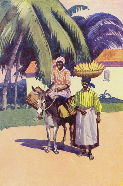 Going to Market, Jamaica (színes litográfia) alkotó: English School