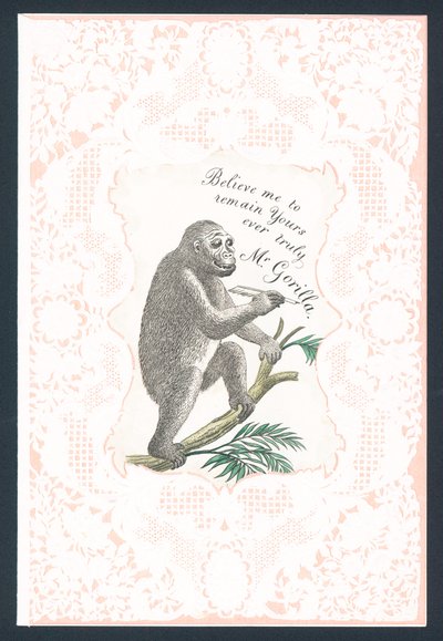 Gorilla Valentin-napi üdvözlőlap alkotó: English School