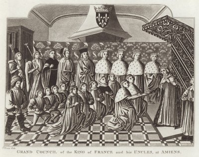 A francia király és nagybátyjai nagytanácsa Amiens-ben alkotó: English School