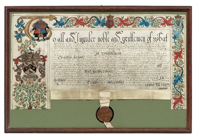 Fegyver adományozása Charles Hewittnek, 1597 alkotó: English School