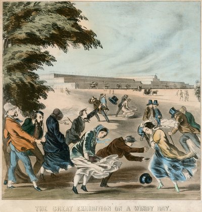 Nagy kiállítás egy szeles napon, 1851 alkotó: English School