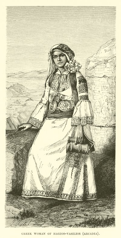Görög nő Hagios-Vasiliosból, Árkádiából alkotó: English School